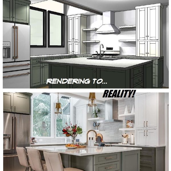3D kitchen cabinet rendering to reality